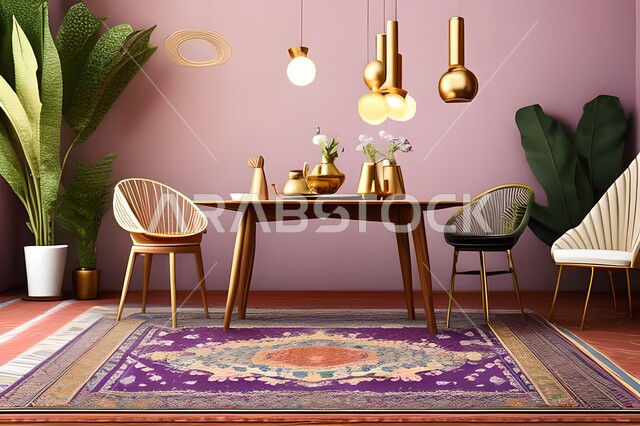 ديكورات منزلية داخلية حديثة لغرفة طعام، غرفة معيشة بتصاميم عصرية فاخرة، ديكورات داخلية، طاولة السفرة، كراسي خشبية، أثاث منزلي راقي، تصاميم وديكورات حديثة، شقق وفلل سكنية،
