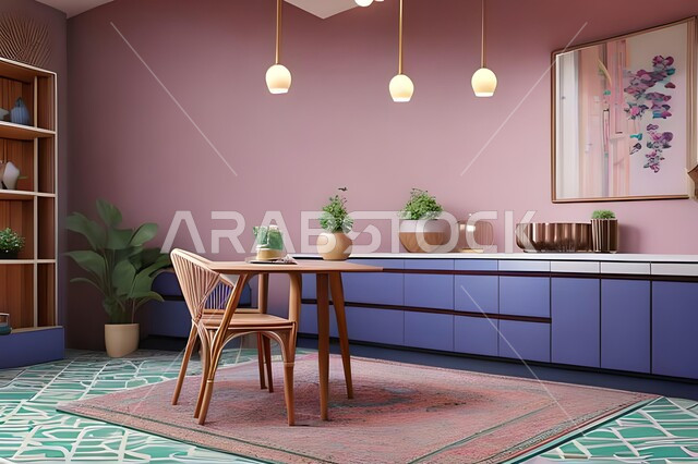 ديكورات منزلية داخلية حديثة لغرفة طعام، طاولة السفرة، كراسي خشبية، غرفة معيشة، تصاميم وديكورات عصرية فاخرة، ديكورات داخلية، أثاث منزلي راقي، شقق وفلل سكنية