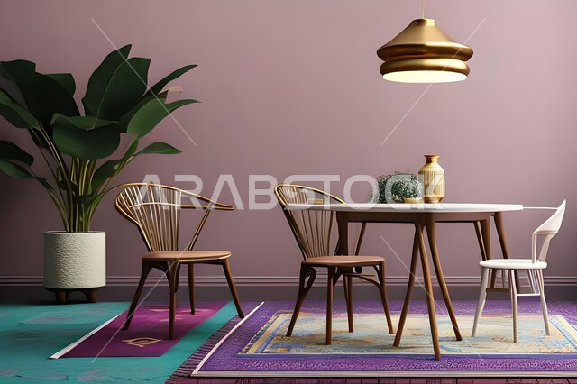 ديكورات منزلية داخلية حديثة لغرفة طعام، طاولة السفرة، كراسي خشبية، غرفة معيشة، تصاميم وديكورات عصرية فاخرة، ديكورات داخلية، أثاث منزلي راقي، شقق وفلل سكنية