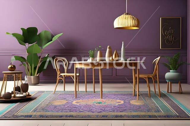 ديكورات منزلية داخلية حديثة لغرفة طعام، طاولة السفرة، كراسي خشبية، غرفة معيشة، تصاميم وديكورات عصرية فاخرة، ديكورات داخلية، أثاث منزلي راقي، شقق وفلل سكنية
