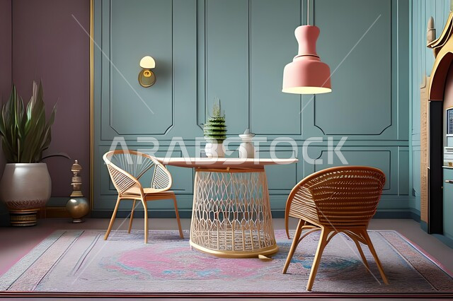 ديكورات منزلية داخلية حديثة لغرفة طعام، طاولة السفرة، كراسي خشبية، غرفة معيشة، تصاميم وديكورات عصرية فاخرة، ديكورات داخلية، أثاث منزلي راقي، شقق وفلل سكنية