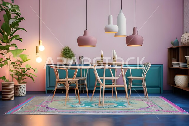 ديكورات منزلية داخلية حديثة لغرفة طعام، تصاميم وديكورات عصرية فاخرة، طاولة السفرة، كراسي خشبية، غرفة معيشة، ديكورات داخلية، أثاث منزلي راقي، شقق وفلل سكنية