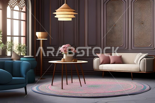 غرفة معيشة بتصاميم عصرية فاخرة، ديكورات منزلية داخلية، غرفة جلوس، أثاث منزلي راقي، تصاميم وديكورات حديثة، شقق وفلل سكنية