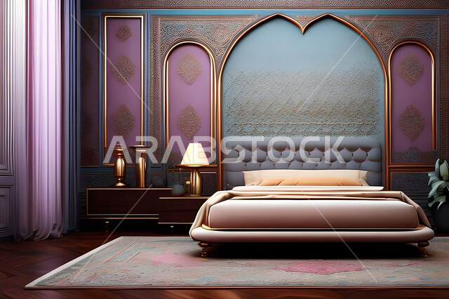 غرفة نوم بتصاميم عصرية فاخرة، ديكورات منزلية داخلية، غرفة نوم، أثاث منزلي راقي، تصاميم وديكورات حديثة، شقق وفلل سكنية، فنادق ومنتجعات فاخرة