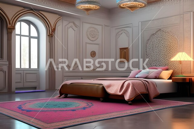 غرفة نوم بتصاميم عصرية فاخرة، ديكورات منزلية داخلية، غرفة نوم، أثاث منزلي راقي، تصاميم وديكورات حديثة، شقق وفلل سكنية، فنادق ومنتجعات فاخرة