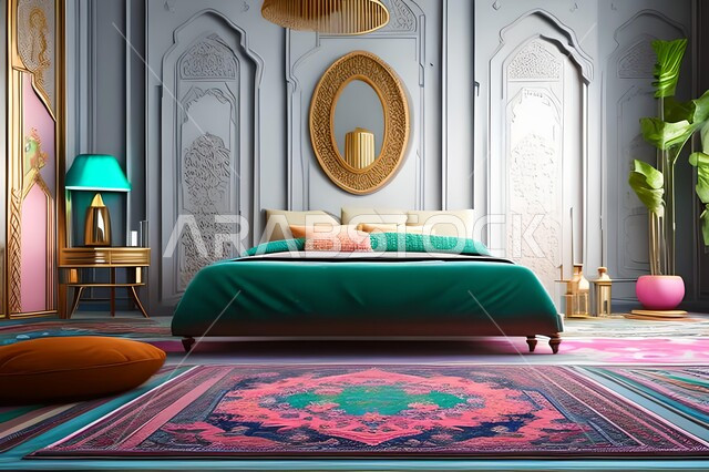 غرفة نوم بتصاميم عصرية فاخرة، ديكورات منزلية داخلية، غرفة نوم، أثاث منزلي راقي، تصاميم وديكورات حديثة، شقق وفلل سكنية، فنادق ومنتجعات فاخرة