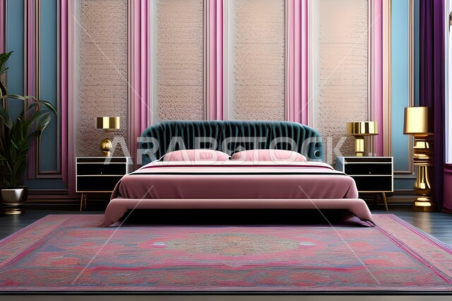 غرفة نوم بتصاميم عصرية فاخرة، ديكورات منزلية داخلية، غرفة نوم، أثاث منزلي راقي، تصاميم وديكورات حديثة، شقق وفلل سكنية، فنادق ومنتجعات فاخرة