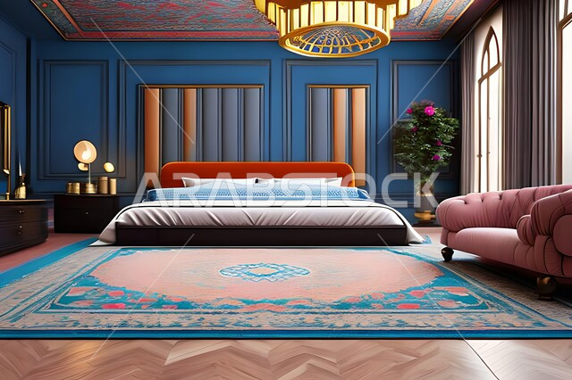 غرفة نوم بتصاميم عصرية فاخرة، ديكورات منزلية داخلية، غرفة نوم، أثاث منزلي راقي، تصاميم وديكورات حديثة، شقق وفلل سكنية، فنادق ومنتجعات فاخرة