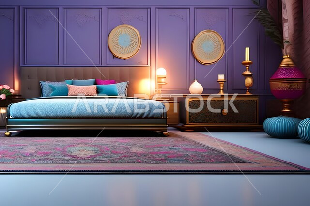 غرفة نوم بتصاميم عصرية فاخرة، ديكورات منزلية داخلية، غرفة نوم، أثاث منزلي راقي، تصاميم وديكورات حديثة، شقق وفلل سكنية، فنادق ومنتجعات فاخرة