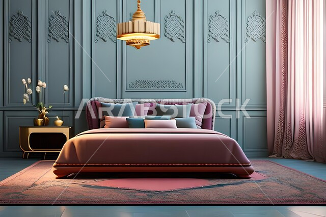 غرفة نوم بتصاميم عصرية فاخرة، ديكورات منزلية داخلية، غرفة نوم، أثاث منزلي راقي، تصاميم وديكورات حديثة، شقق وفلل سكنية، فنادق ومنتجعات فاخرة