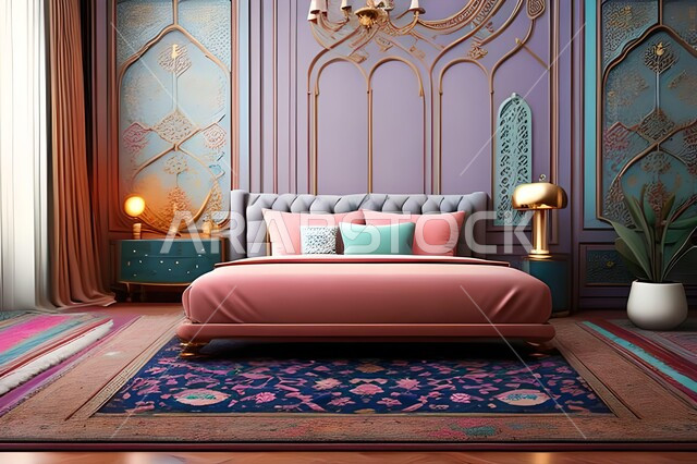 غرفة نوم بتصاميم عصرية فاخرة، ديكورات منزلية داخلية، غرفة نوم، أثاث منزلي راقي، تصاميم وديكورات حديثة، شقق وفلل سكنية، فنادق ومنتجعات فاخرة