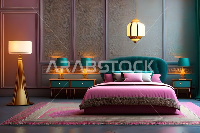 غرفة نوم بتصاميم عصرية فاخرة، ديكورات منزلية داخلية، غرفة نوم، أثاث منزلي راقي، تصاميم وديكورات حديثة، شقق وفلل سكنية، فنادق ومنتجعات فاخرة