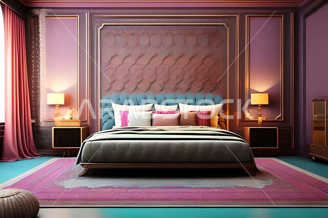 غرفة نوم بتصاميم عصرية فاخرة، ديكورات منزلية داخلية، غرفة نوم، أثاث منزلي راقي، تصاميم وديكورات حديثة، شقق وفلل سكنية، فنادق ومنتجعات فاخرة