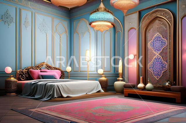 غرفة نوم بتصاميم عصرية فاخرة، ديكورات منزلية داخلية، غرفة نوم، أثاث منزلي راقي، تصاميم وديكورات حديثة، شقق وفلل سكنية، فنادق ومنتجعات فاخرة