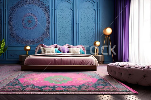 غرفة نوم بتصاميم عصرية فاخرة، ديكورات منزلية داخلية، غرفة نوم، أثاث منزلي راقي، تصاميم وديكورات حديثة، شقق وفلل سكنية، فنادق ومنتجعات فاخرة