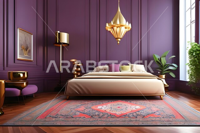 غرفة نوم بتصاميم عصرية فاخرة، ديكورات منزلية داخلية، غرفة نوم، أثاث منزلي راقي، تصاميم وديكورات حديثة، شقق وفلل سكنية، فنادق ومنتجعات فاخرة