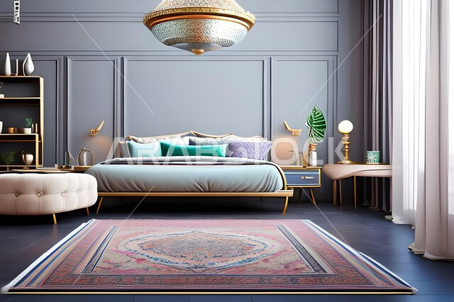 غرفة نوم بتصاميم عصرية فاخرة، ديكورات منزلية داخلية، غرفة نوم، أثاث منزلي راقي، تصاميم وديكورات حديثة، شقق وفلل سكنية، فنادق ومنتجعات فاخرة