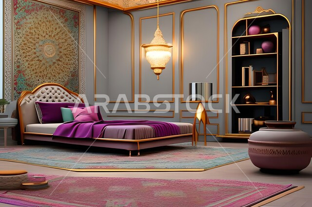 غرفة نوم بتصاميم عصرية فاخرة، ديكورات منزلية داخلية، غرفة نوم، أثاث منزلي راقي، تصاميم وديكورات حديثة، شقق وفلل سكنية، فنادق ومنتجعات فاخرة