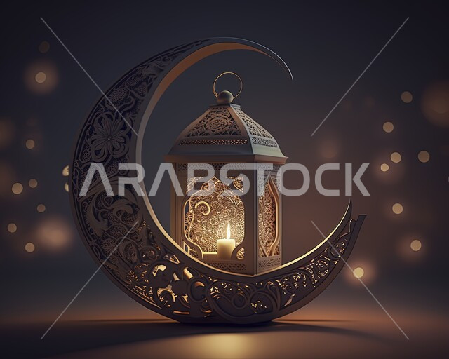 مصباح عربي تقليدي معدني، فانوس رمضان، هلال رمضان، تحف رمضانية، الإحتفال بقدوم شهر رمضان، إضاءة وزينة شهر رمضان، ديكورات وأنوار رمضانية، اجواء رمضانية