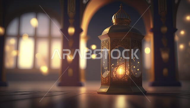مصباح عربي تقليدي معدني، فانوس رمضان، تحف رمضانية، إضاءة وزينة شهر رمضان، الإحتفال بقدوم شهر رمضان، ديكورات وأنوار رمضانية، اجواء رمضانية