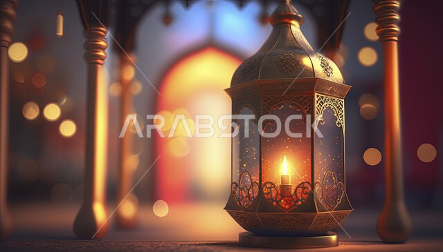 مصباح عربي تقليدي معدني، تحف رمضانية، فانوس رمضان، الإحتفال بقدوم شهر رمضان، إضاءة وزينة شهر رمضان، ديكورات وأنوار رمضانية، اجواء رمضانية