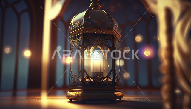 مصباح عربي تقليدي معدني، تحف رمضانية، فانوس رمضان، الإحتفال بقدوم شهر رمضان، إضاءة وزينة شهر رمضان، ديكورات وأنوار رمضانية، اجواء رمضانية