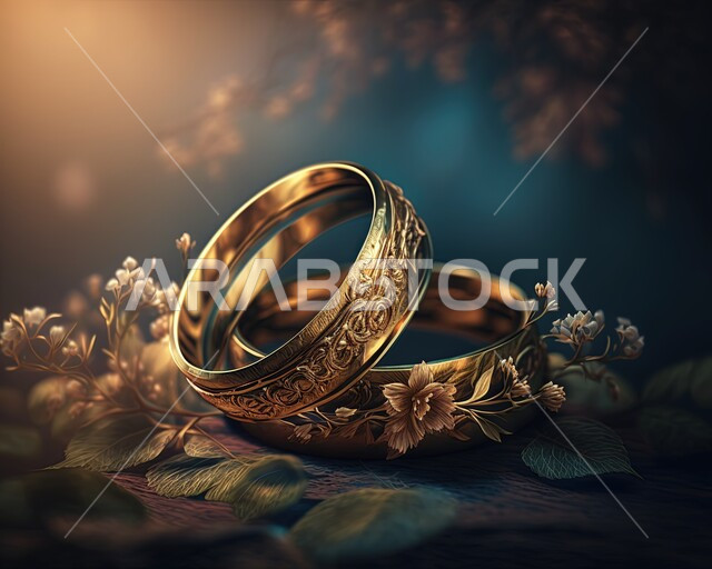 صورة مقربة لدبلة مصنوعة من الذهب، صناعة الحلي والذهب، دبلة خطوبة، الحلي والاكسسوارات، خاتم زواج فاخر 