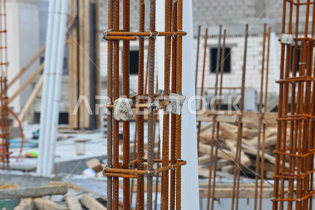 تجهيز الاسياخ لبناء الاسقف، اسياخ معدنية، الحديد الصلب، معدات وادوات ...