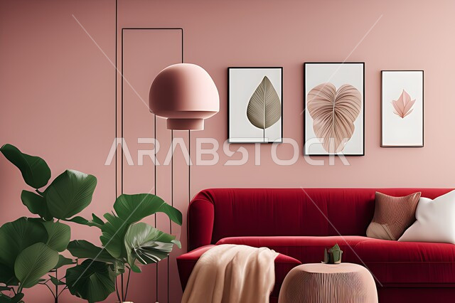 Living room with modern modern designs, living room, interior decorations, hanging paintings, antiques and accessories, upscale home furniture, elegant modern designs, apartments and villas, interior decoration