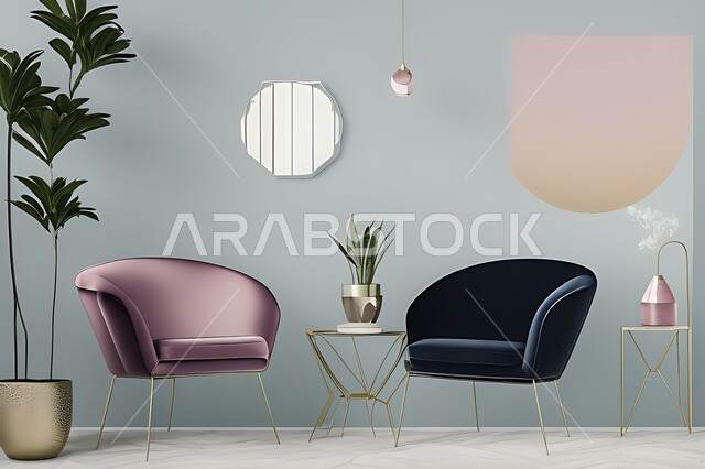 Living room with modern modern designs, living room, interior decorations, antiques and accessories, upscale home furniture, modern designs, elegant sofas, interior decor