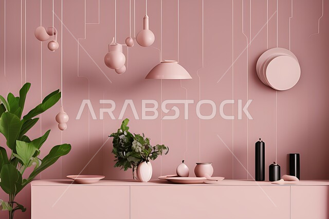 شقق وفلل سكنية بتصاميم عصرية راقية ، معلقات وزينة , مطابخ حديثة في شقق وفلل سكنية  ، شتلات نباتية ,  ديكورات داخلية . 