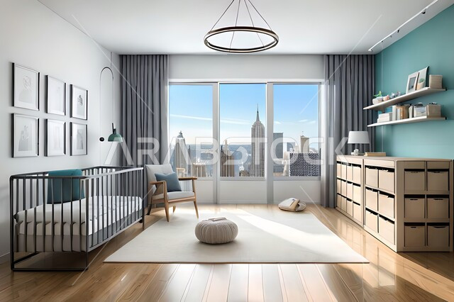 Children's bedroom with modern modern designs, children's accessories, upscale home furniture, modern designs, apartments and villas, interior decorations