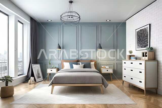 Bedroom with modern modern designs, interior decorations, antiques and accessories, upscale home furniture, modern designs, apartments and villas, interior decoration