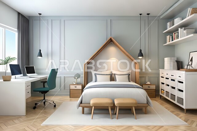 Bedroom with modern modern designs, interior decorations, antiques and accessories, upscale home furniture, modern designs, apartments and villas, interior decoration