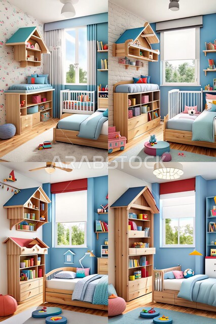 غرف نوم أطفال بتصاميم عصرية حديثة ، تصاميم عصرية ،  إكسسوارات اطفال , أثاث منزلي راقي ، شقق وفلل سكنية ، ديكورات داخلية .