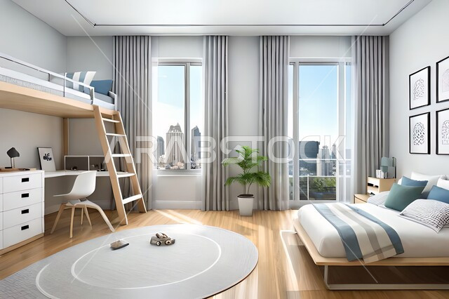 Bedroom with modern modern designs, accessories and antiques, upscale home furniture, modern designs, apartments and villas, interior decorations