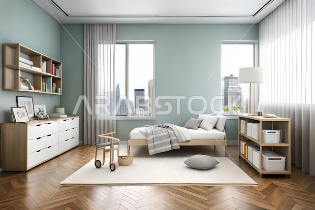 غرفة نوم  بتصاميم عصرية حديثه،  إكسسوارات وتحف , أثاث منزلي راقي، تصاميم عصرية ، شقق وفلل سكنية ، ديكورات داخلية .