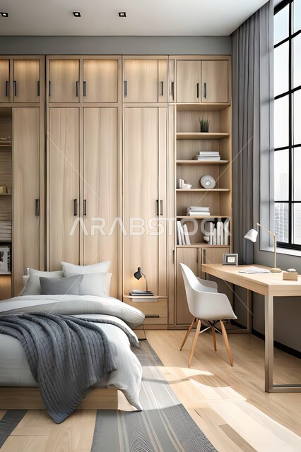 غرفة نوم  بتصاميم عصرية حديثه،  إكسسوارات وتحف , أثاث منزلي راقي، تصاميم عصرية ، شقق وفلل سكنية ، ديكورات داخلية .