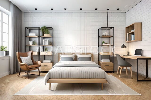 Bedroom with modern modern designs, accessories and antiques, upscale home furniture, modern designs, apartments and villas, interior decorations