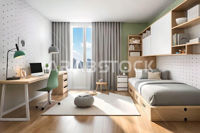 غرفة نوم  بتصاميم عصرية حديثه،  إكسسوارات وتحف , أثاث منزلي راقي، تصاميم عصرية ، شقق وفلل سكنية ، ديكورات داخلية .