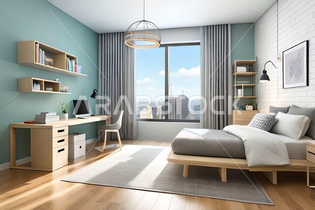 Bedroom with modern modern designs, accessories and antiques, upscale home furniture, modern designs, apartments and villas, interior decorations