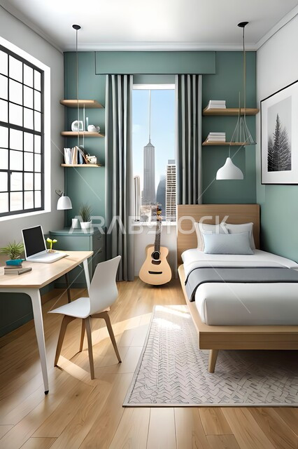 غرفة نوم  بتصاميم عصرية حديثه،  إكسسوارات وتحف , أثاث منزلي راقي، تصاميم عصرية ، شقق وفلل سكنية ، ديكورات داخلية .