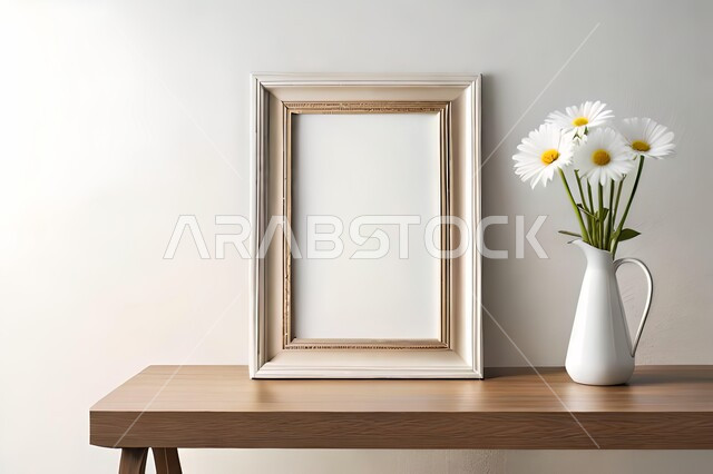 صورة مقربة لمزهرية بجانبها لوحة خشبية ، ورود وأزهار الزينة ، ديكورات ، تحف وديكورات ، اكسسوارات،  ديكور داخلي ، نباتات زينه