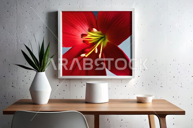 صورة مقربة لمزهرية بجانبها لوحة خشبية ، ورود وأزهار الزينة ، ديكورات ، تحف وديكورات ، اكسسوارات،  ديكور داخلي ، نباتات زينه