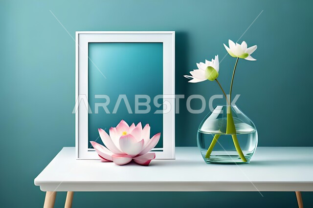 صورة مقربة لمزهرية بجانبها لوحة خشبية ، ورود وأزهار الزينة ، ديكورات ، تحف وديكورات ، اكسسوارات،  ديكور داخلي ، نباتات زينه