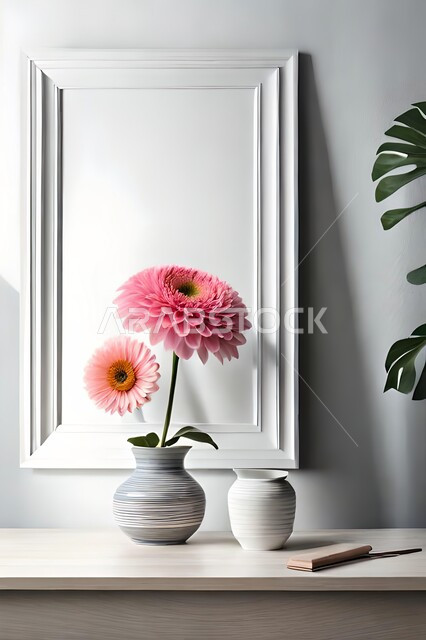 صورة مقربة لمزهرية بجانبها لوحة خشبية ، ورود وأزهار الزينة ، ديكورات ، تحف وديكورات ، اكسسوارات،  ديكور داخلي ، نباتات زينه