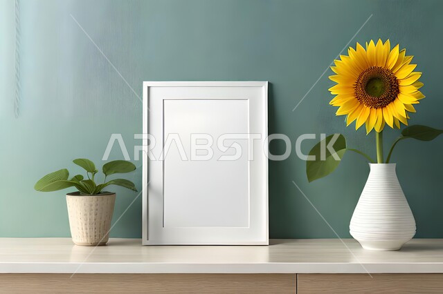 صورة مقربة لمزهرية بجانبها لوحة خشبية ، ورود وأزهار الزينة ، ديكورات ، تحف وديكورات ، اكسسوارات،  ديكور داخلي ، نباتات زينه