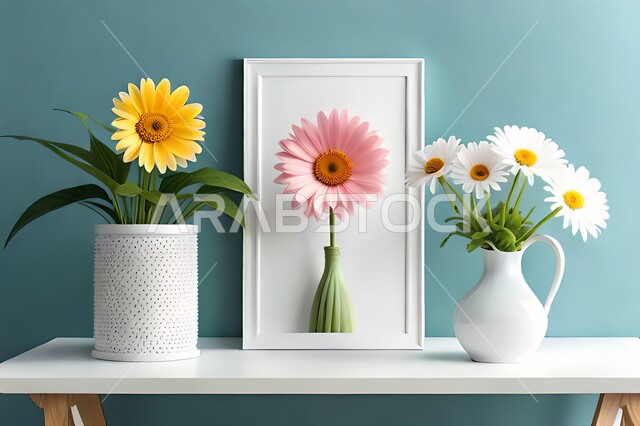 صورة مقربة لمزهرية بجانبها لوحة خشبية ، ورود وأزهار الزينة ، ديكورات ، تحف وديكورات ، اكسسوارات،  ديكور داخلي ، نباتات زينه