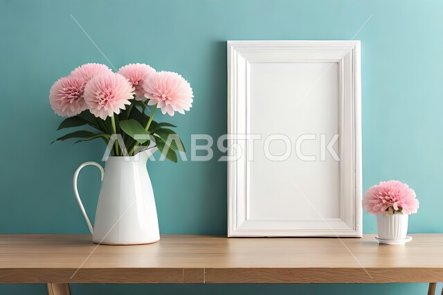 صورة مقربة لمزهرية بجانبها لوحة خشبية ، ورود وأزهار الزينة ، ديكورات ، تحف وديكورات ، اكسسوارات،  ديكور داخلي