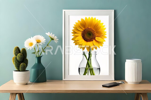 صورة مقربة لمزهرية بجانبها لوحة خشبية ، ورود وأزهار الزينة ، ديكورات ، تحف وديكورات ، اكسسوارات،  ديكور داخلي